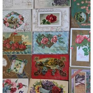 C1902-1912 Antique Postcard Lot 20+ Happy Birthday Greetings Best Wishes